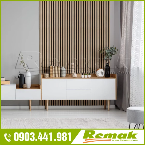 Tấm trang trí tiêu âm Remak® Polyslat Acoustic Panel - hiệu quả âm thanh hai lớp