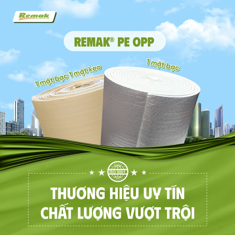 Xốp PE-OPP mặt bạc Remak